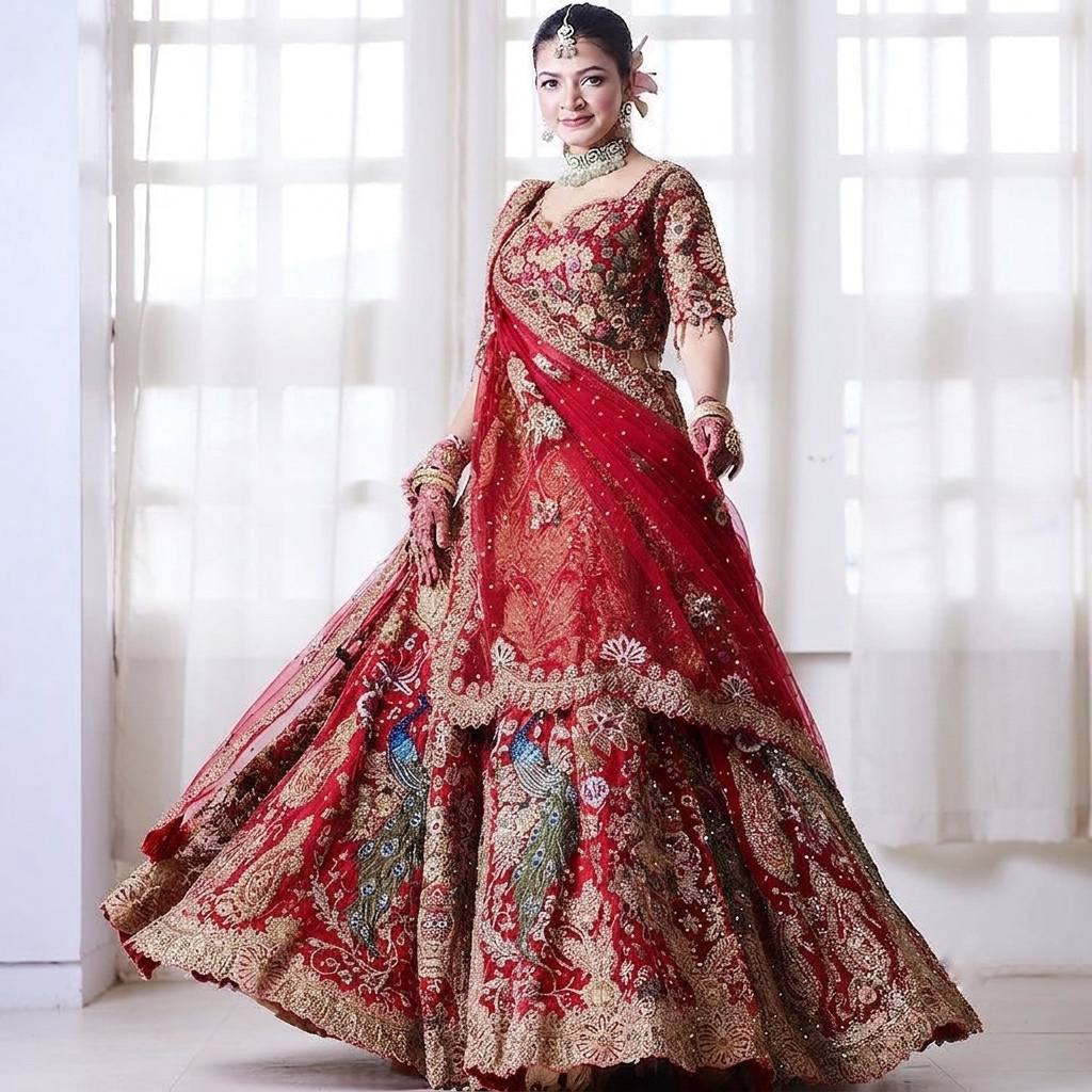 4 Meter Flared Fox Georgette Sequins Lehenga Set