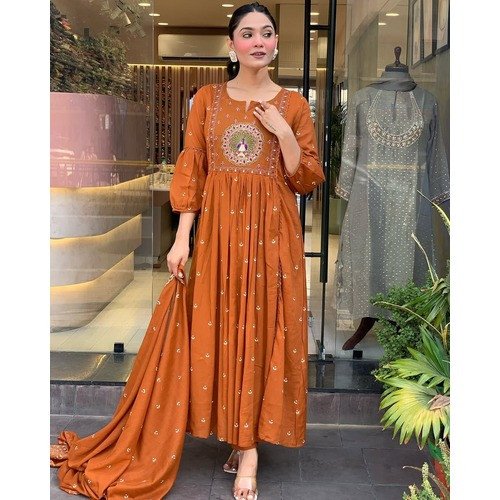 Graceful Anarkali Kurti Set with Dupatta For Women