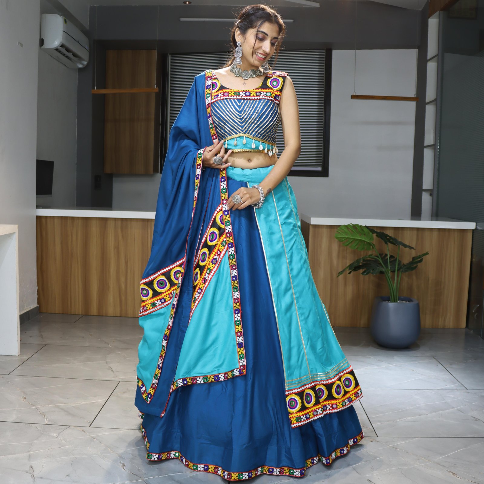 Navratri Spacial Ethnic Women Pure Rayon Cotton Lehenga Set