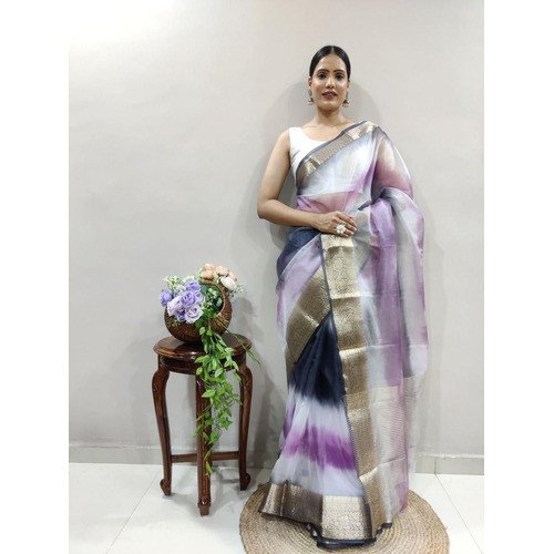 Timeless Style Exclusive Solid Kora Organza Saree