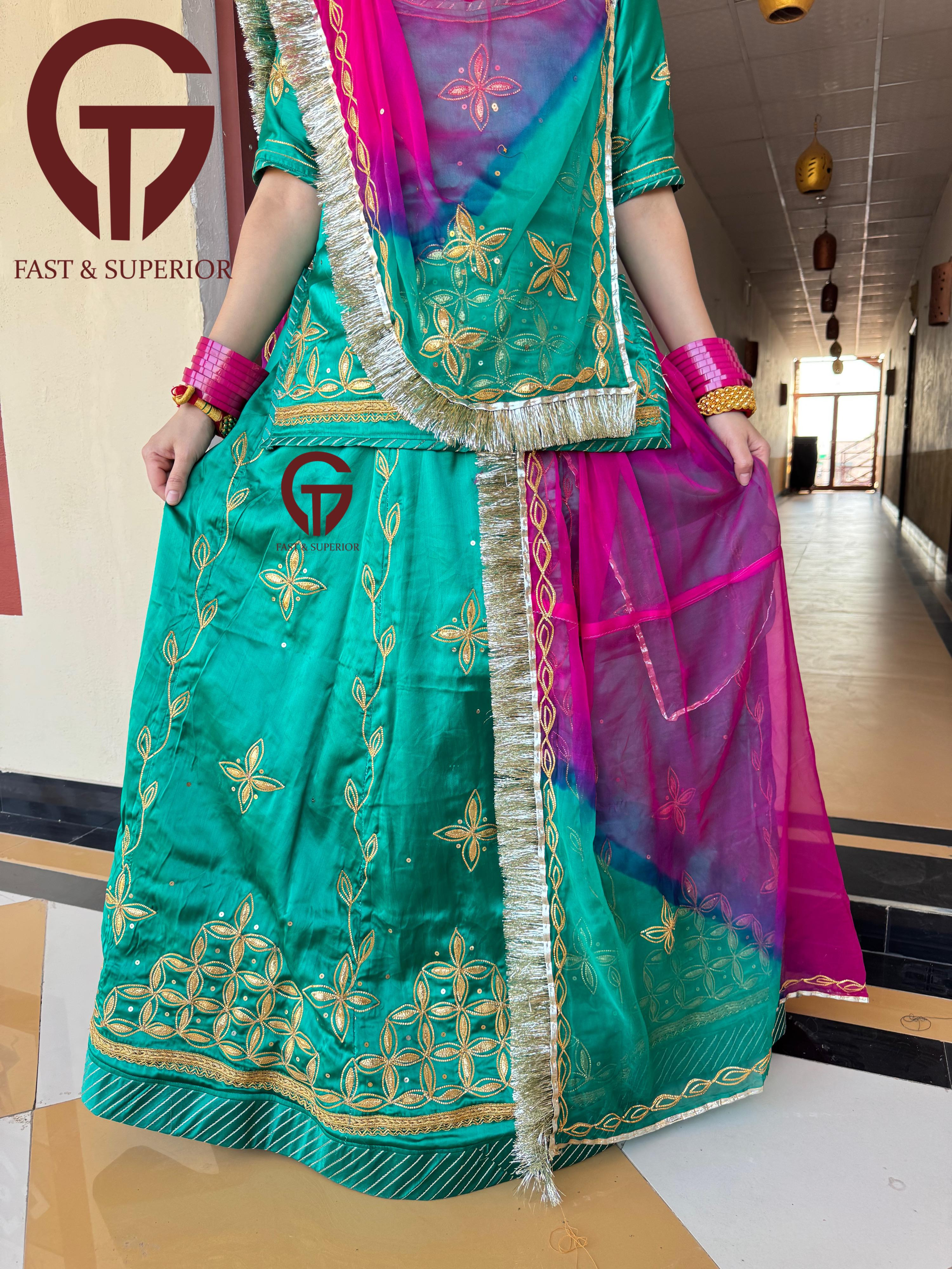 Gota kiran humrahi rajputi poshak