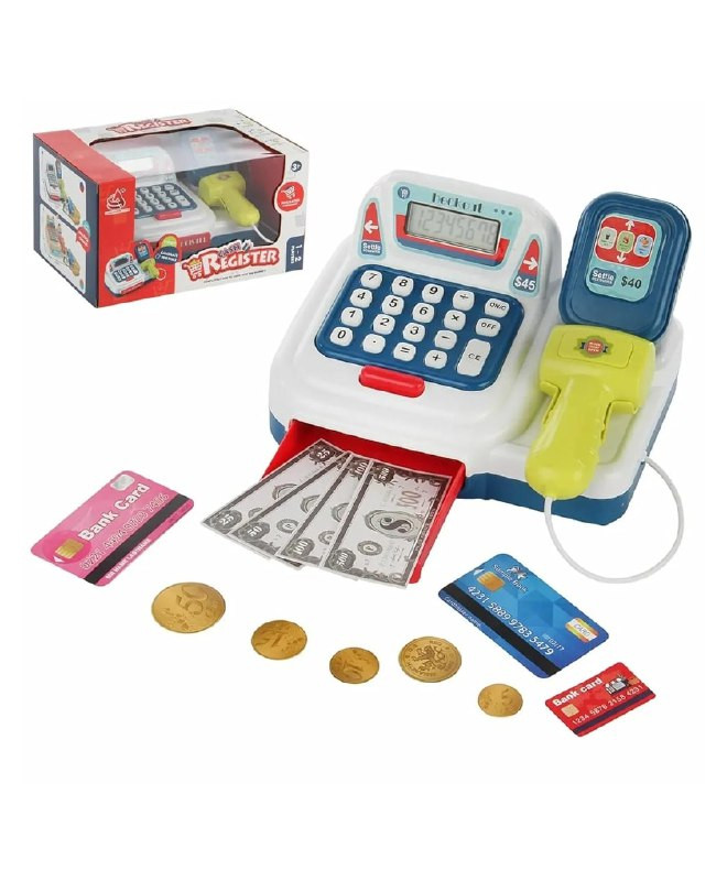 Kids Cash Register Toy Set with Scanner & Calculator