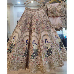 Net Sequins Embroidered Lehenga with Pearl Work, 3+ Meter Flare, Cancan & Canvas Pattaee