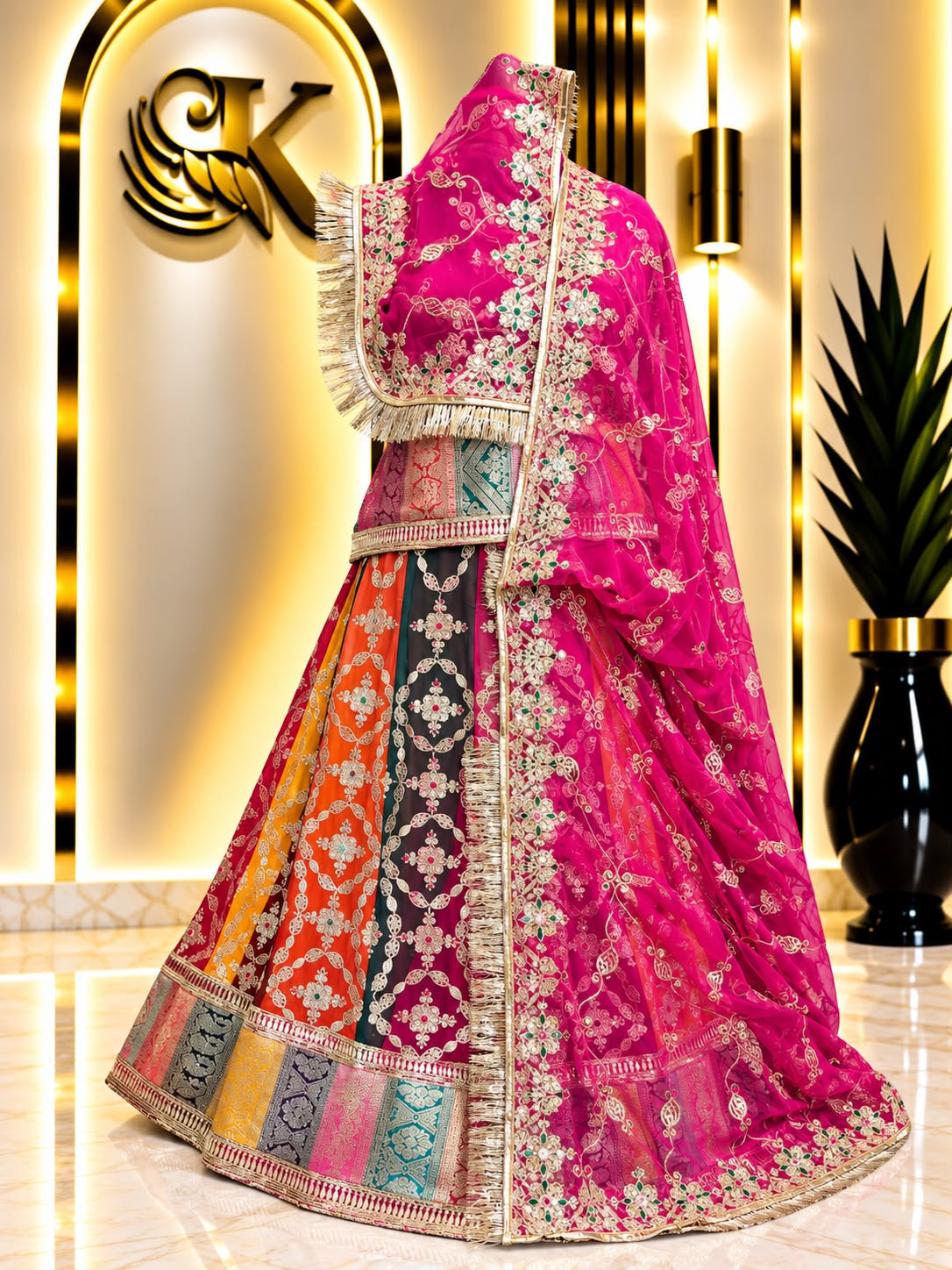 Pachranga Vintage 4 Meter Flared Lehenga Rajputi Poshak – Traditional Royal Look