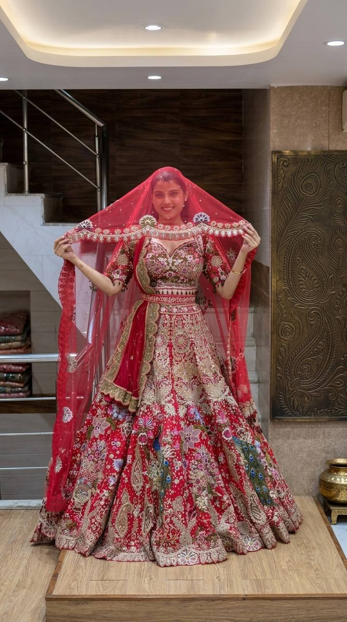 Catalogue Title: Premium 4 Meter Flared Fox Georgette Sequins Embroidery Lehenga Choli with Can-Can & Canvas – Semi-Stitched Party Wear