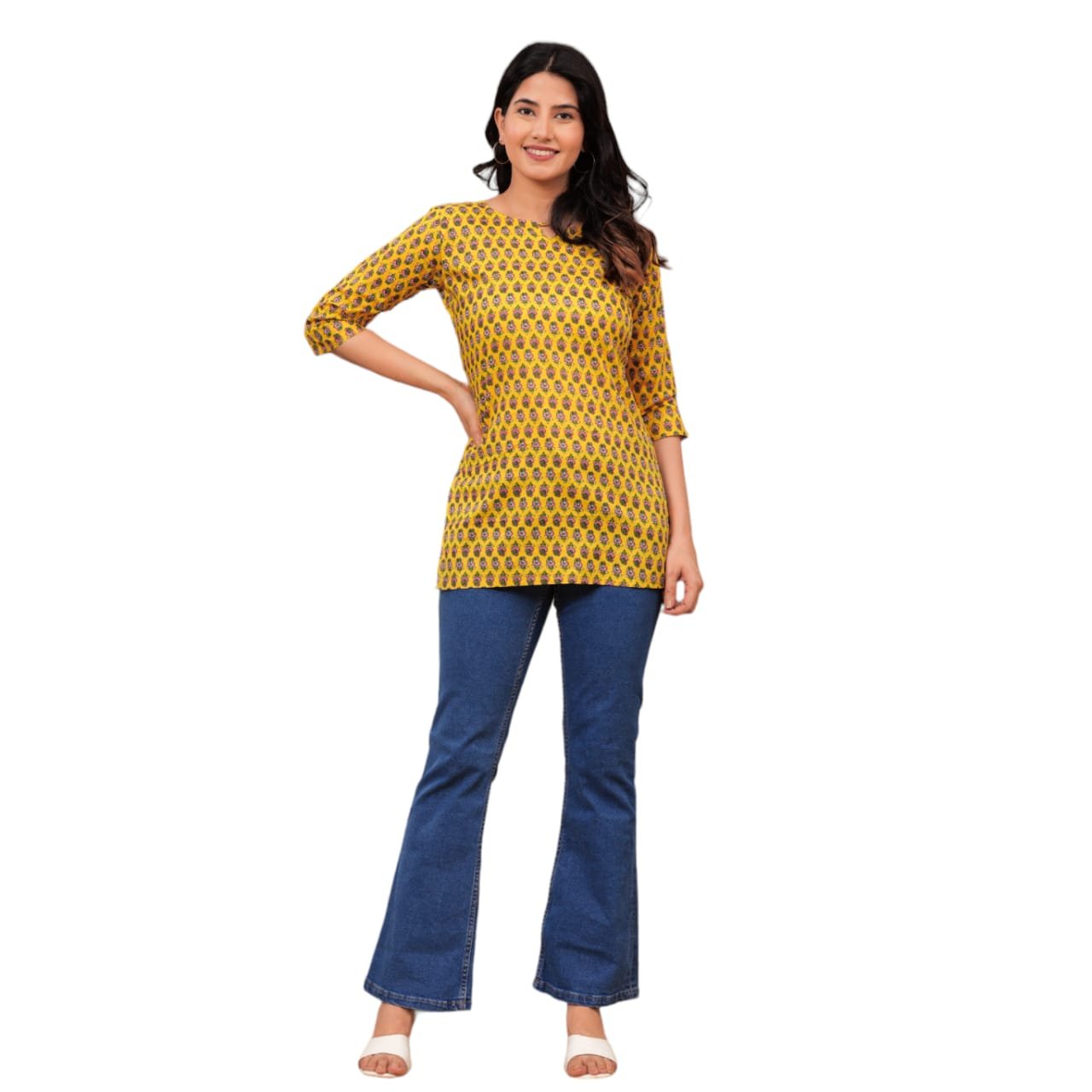 Yellow Short Kurti For Women and Girls