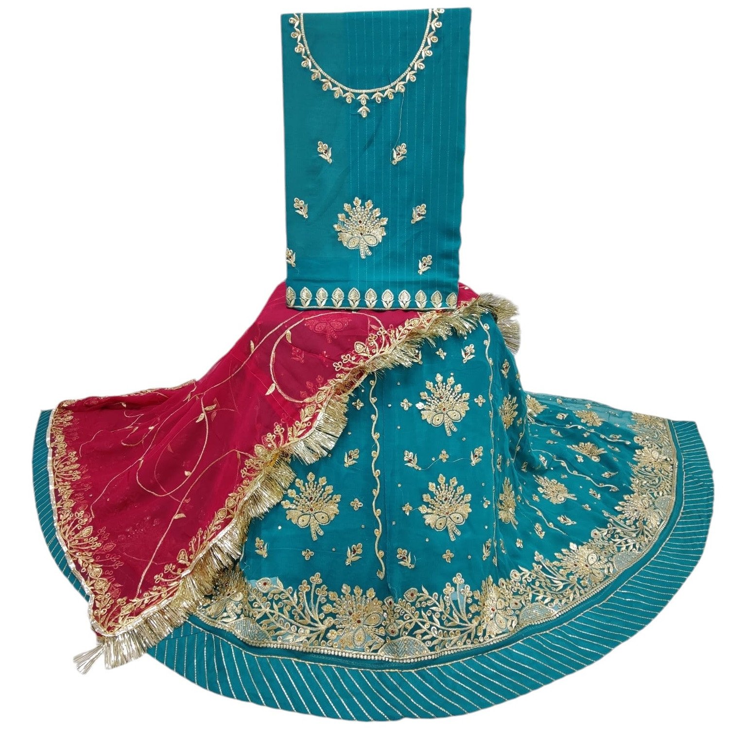 Royal Georgette With Diamond Stone Work Rajputi Poshak