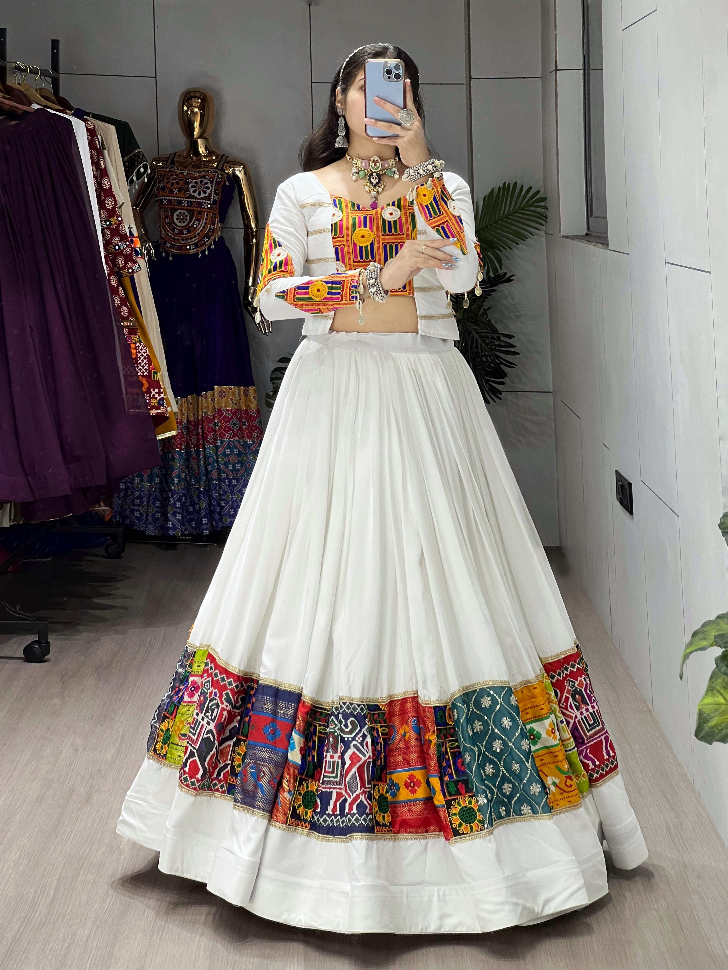 Gujarati Chaniya Choli: Women's Ethnic Lehenga with Fancy Top