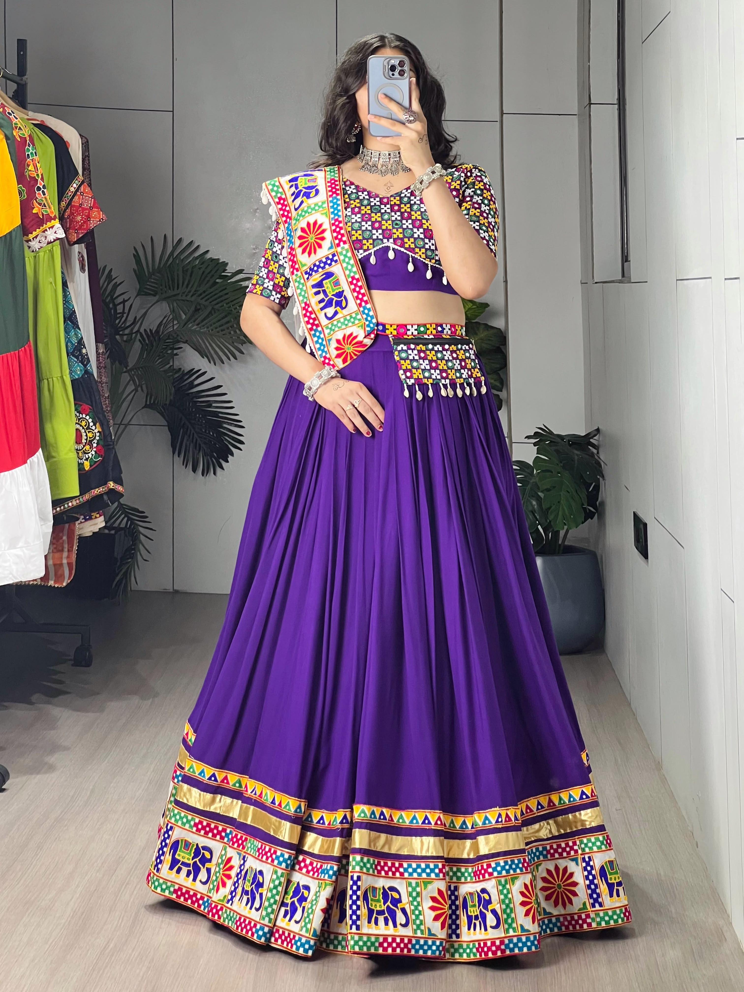 Multicolor Garba Chaniya Choli Gujrati Sehenga Set