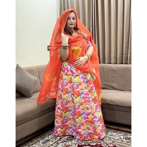 Breathable Ethnic Wear Designer Cotton Printed Suit