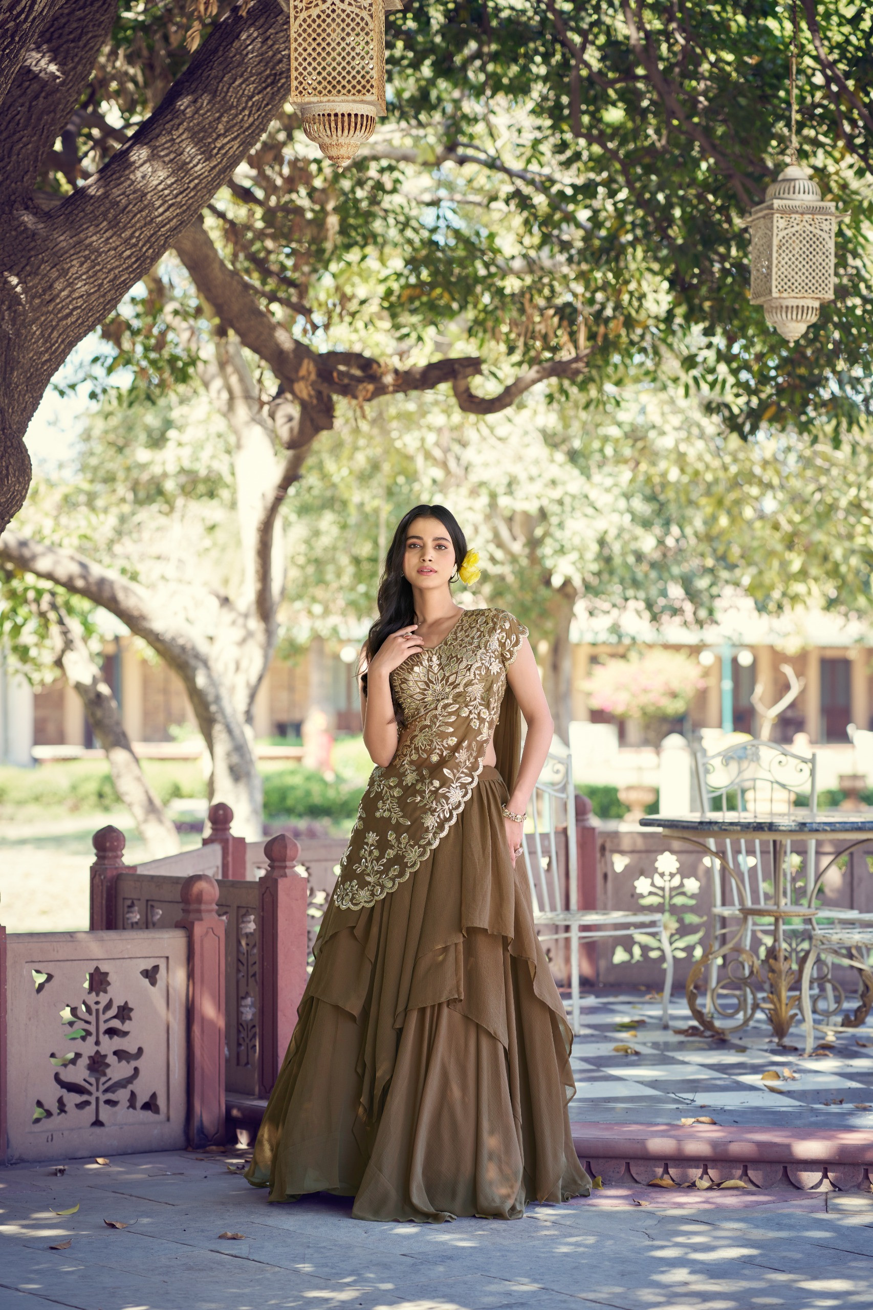 Marble Lehenga Set