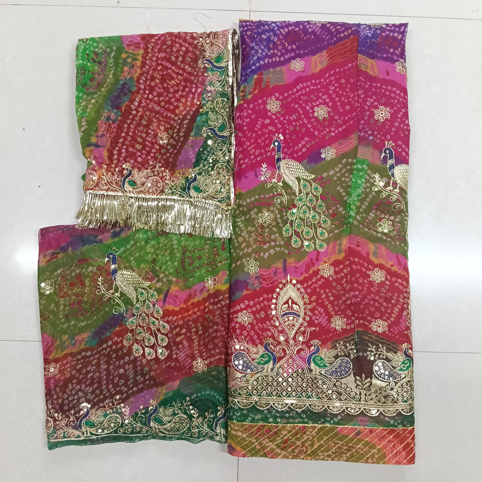 Pachrangi Heavy Designer Rajputi Poshak with Stone & Fancy Kundan Work