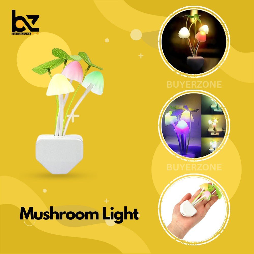 Magic 3D LED Mashroom Night Lamp with Plug Smart Sensor 2 Pice Set