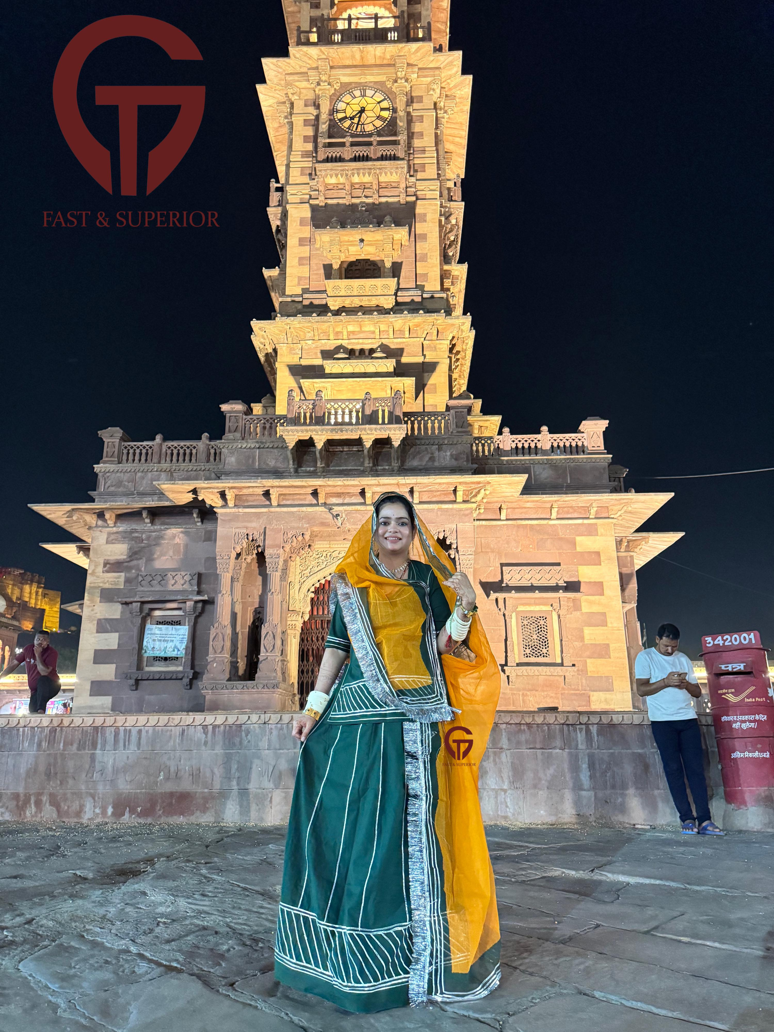 Latest Design Cotton Sout Gota Patti Sikiya Rajputi Poshak With Sharbati Odhni