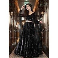 Embroidered Semi-Stitched Net Lehenga Choli with Dupatta Set – Wedding & Party Wear