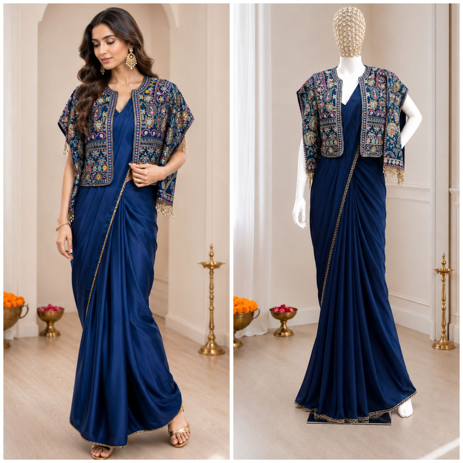 Premium Ready-to-Wear Heavy Crep Silk Saree
