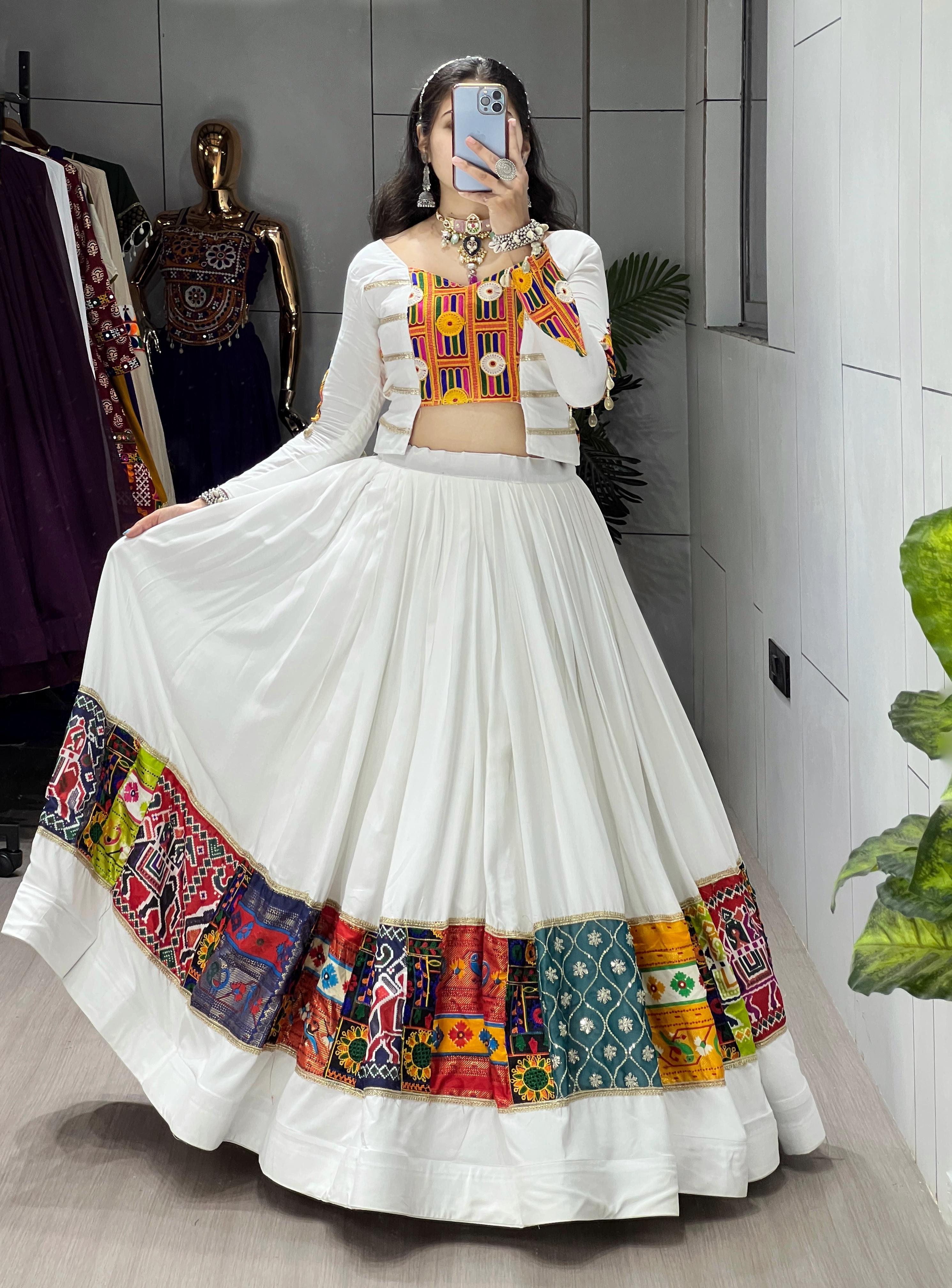Gujarati Chaniya Choli: Women's Ethnic Lehenga with Fancy Top