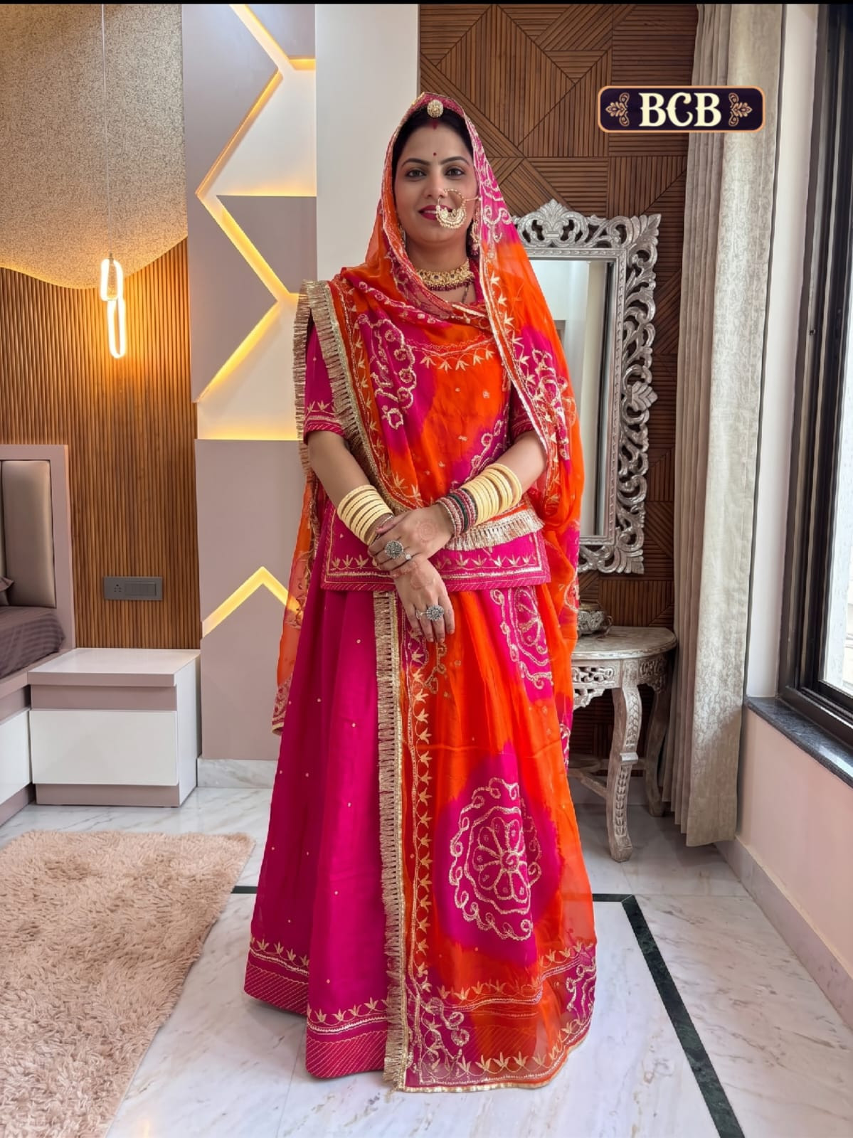 Premium Satin Suit with Humrahi Pure Odhani | Handwork White Moti, Aari Taari & Sequence Work | Boutique Rajputi Poshak
