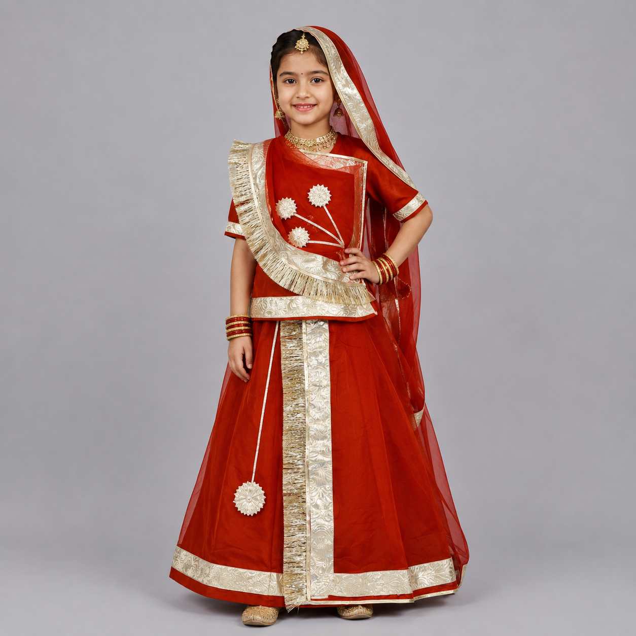 Baby Girl Rajputi Poshak| Unstitched  | Age 3–11 Years