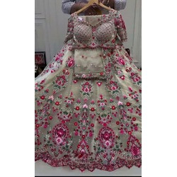 4 Meter Flared Embroidered Sequins Work Lehenga in Faux Georgette with Can-Can & Canvas Layers