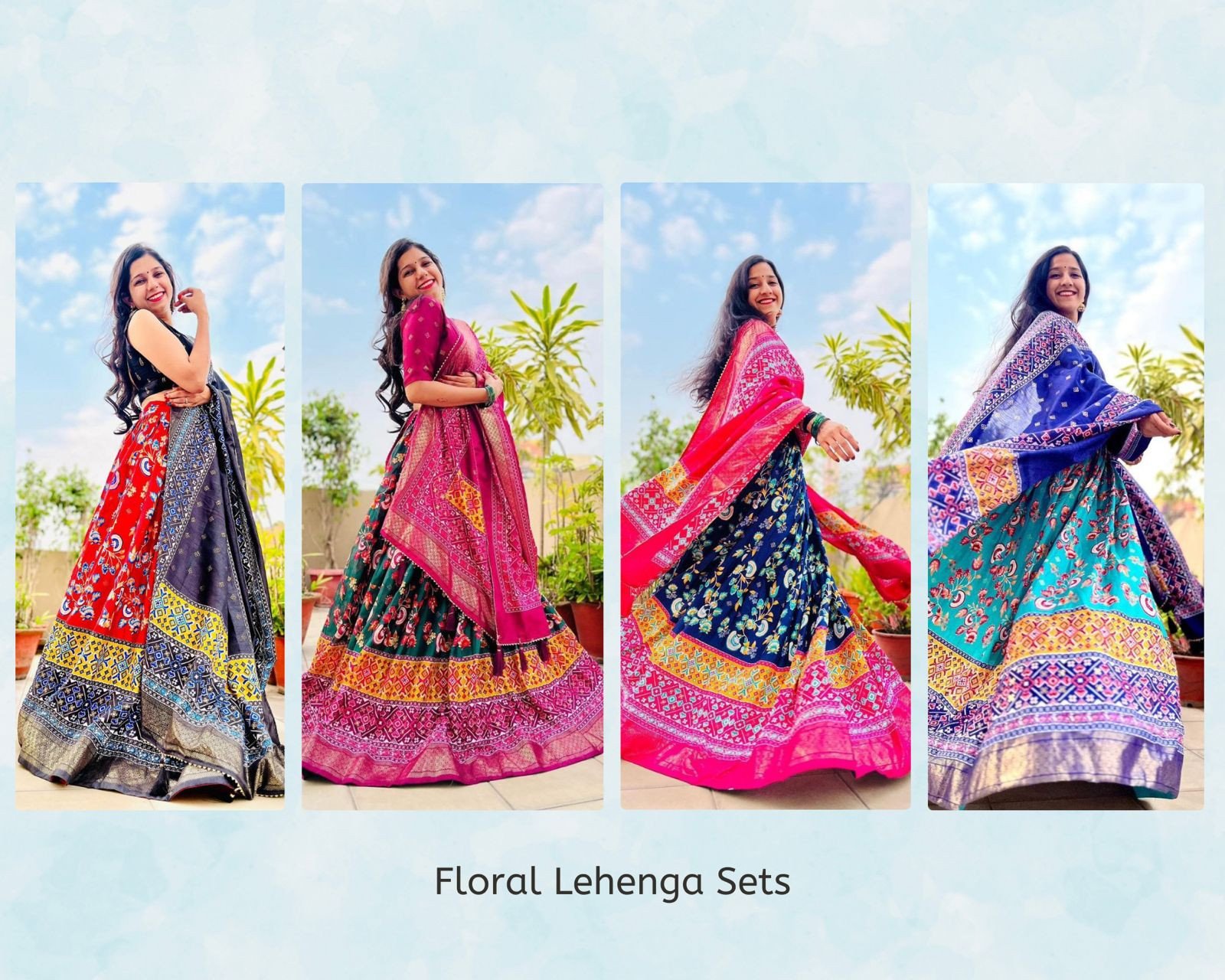 Stitched Dola Silk Lehenga with Printed Design & Handcrafted Tassels