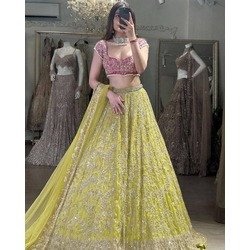 4-Meter Flared Faux Georgette Lehenga with Embroidery & Sequins Work | Can-Can & Canvas Layers | Semi-Stitched Glamorous Ethnic Wear