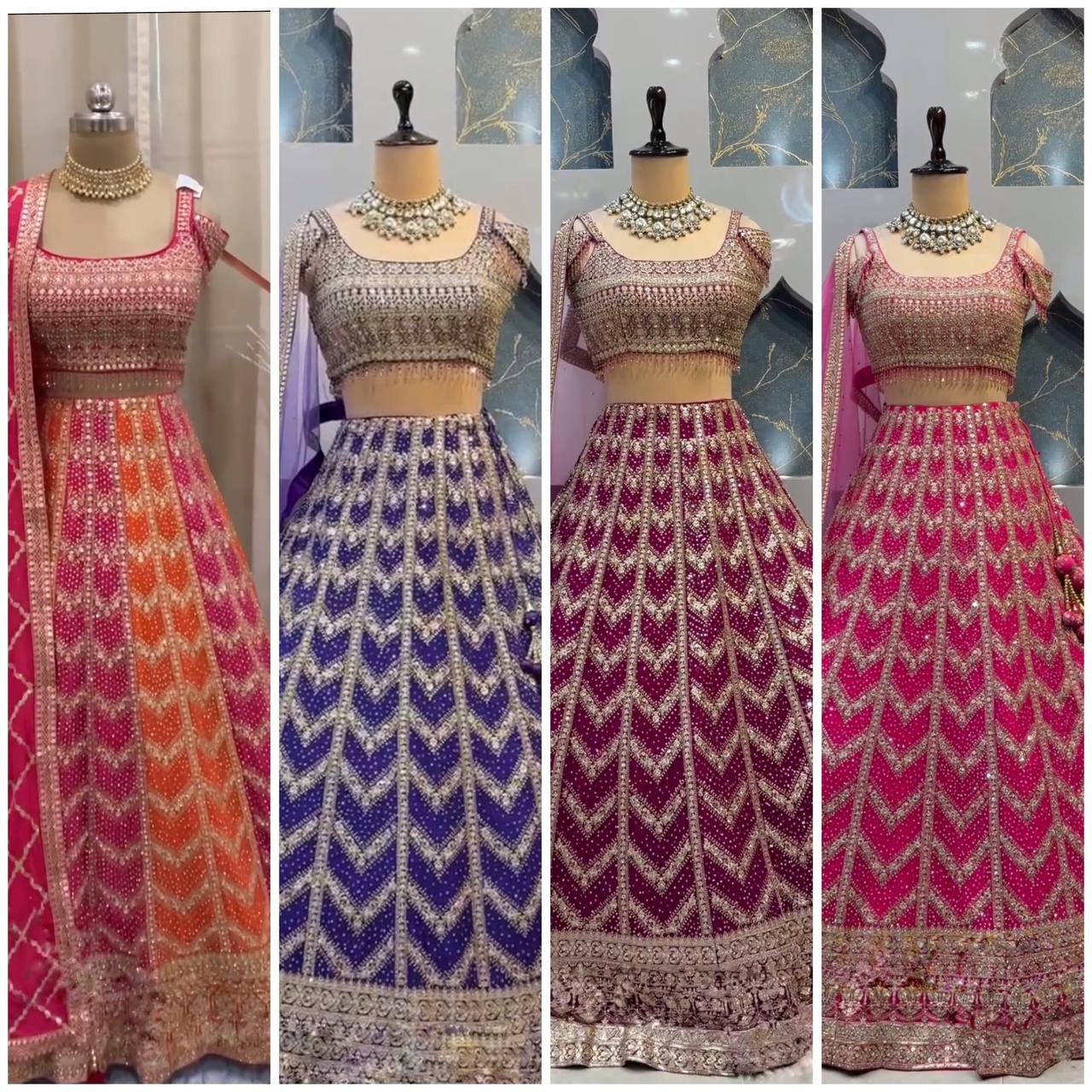 4-Meter Flared Fox Georgette Lehenga with Can-Can & Canvas Layers – Glamorous & Comfortable