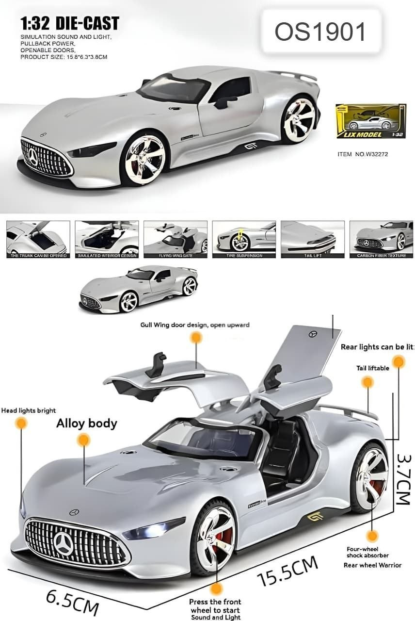 Die Cast Mercedes Benz Gran Turismo SUV Car 1:32 Scale Metal Pull Back Toy Car with Light & Sound