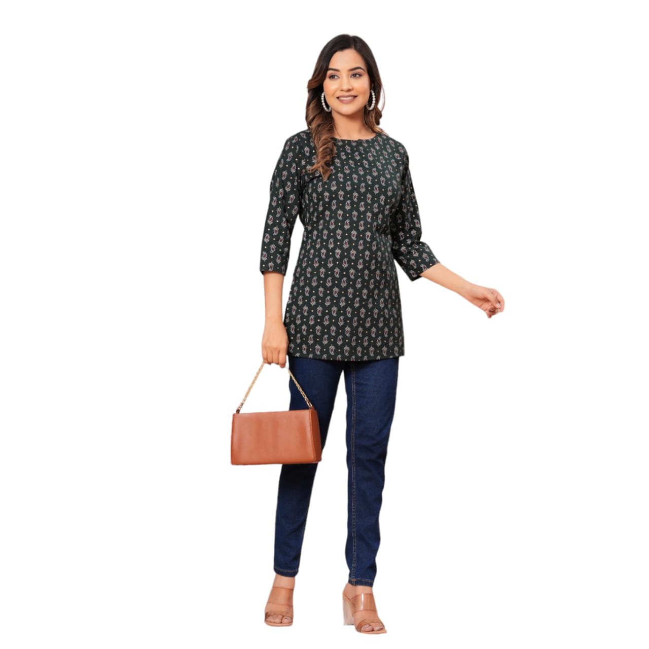 Darkest Green Short kurti for women