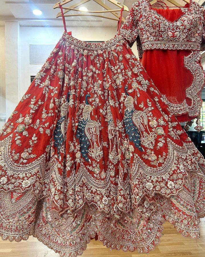 4 Meter Flare Fox Georgette Lehenga Set with Sequins Embroidery, Cancan & Canvas Patta