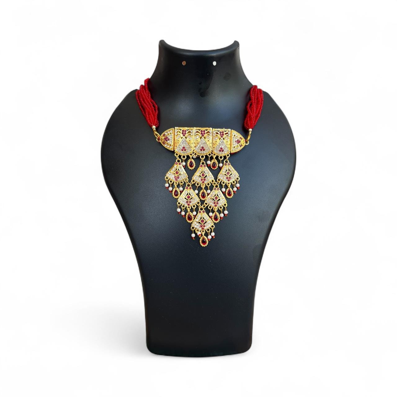 Gold Plated Rajputi Choker Nacklace Set For Women
