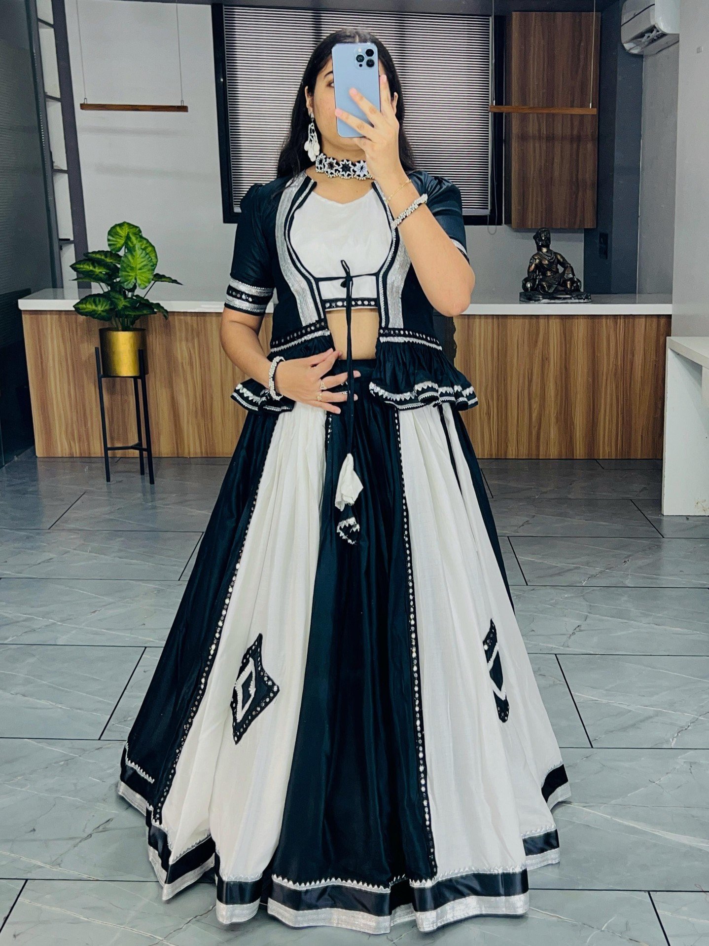"Elegant Fully Stitched Rayon Cotton Lehenga Set with Mirror Work Blouse
