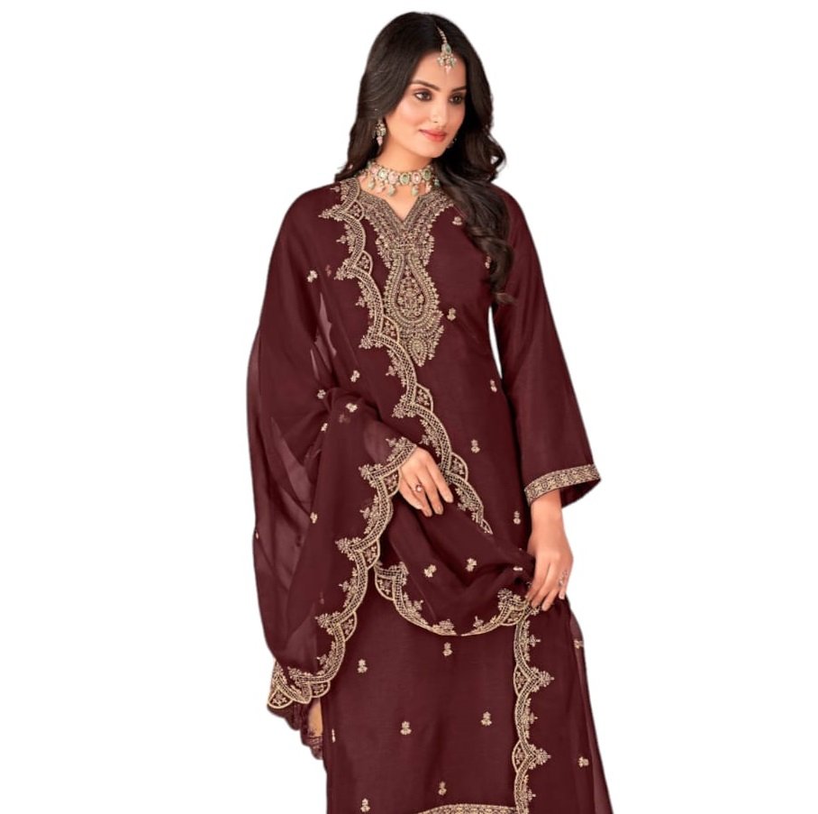 Qafila- Viscose Russian silk Kurta Sets