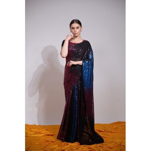 : Beautiful Multicolored Partywear Saree For Women