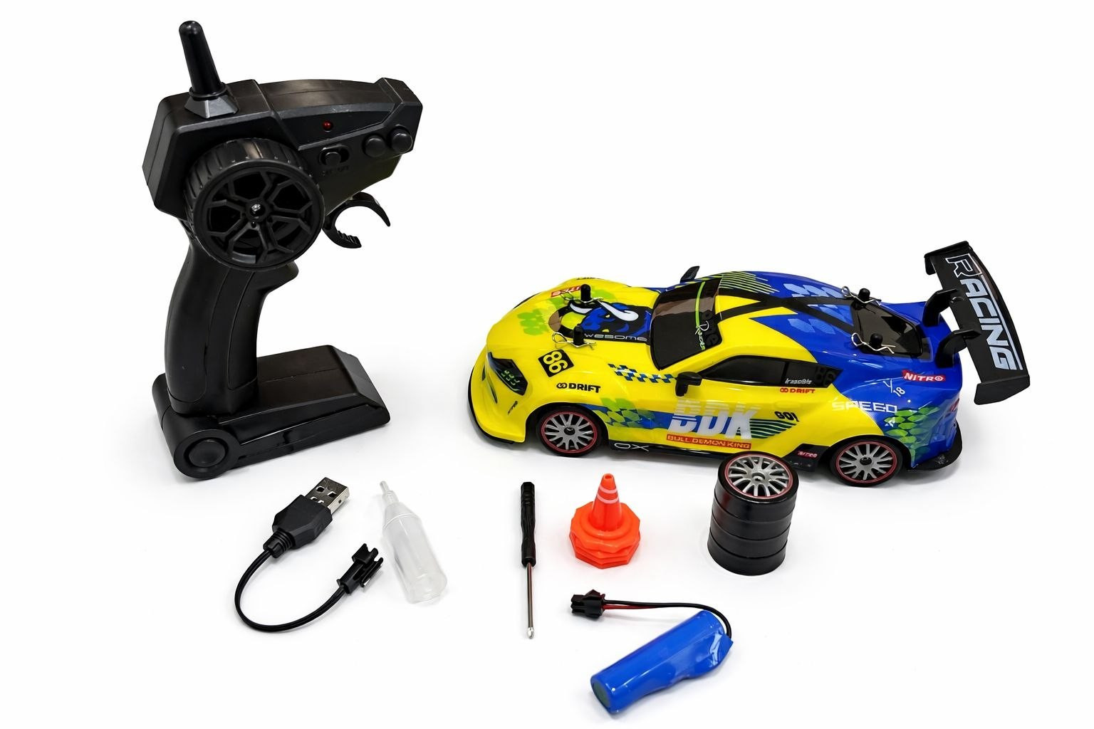 1:18 Scale RC Drift Car No.161 Rechargeable Remote Control Racing Sports Car Toy for Kids