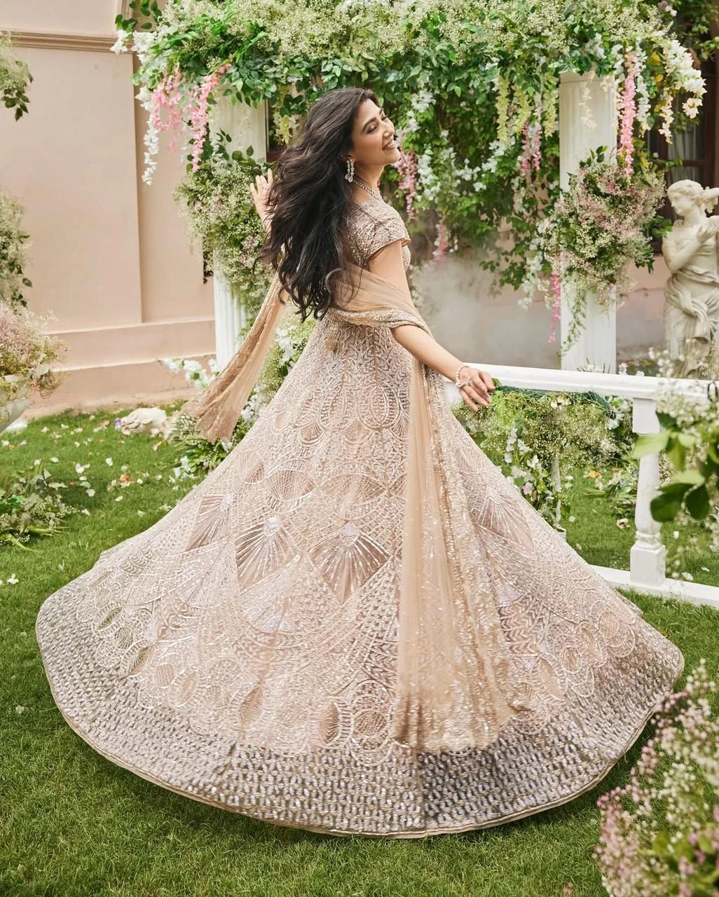 Premium Heavy Sequins & Dori Work Net Bridal Lehenga Choli with Designer Dupatta | Showroom Finish | Semi-Stitched XXL