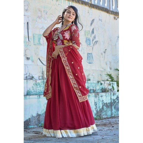 Maroon Color Heavy Work Marriage Special Lehenga Choli
