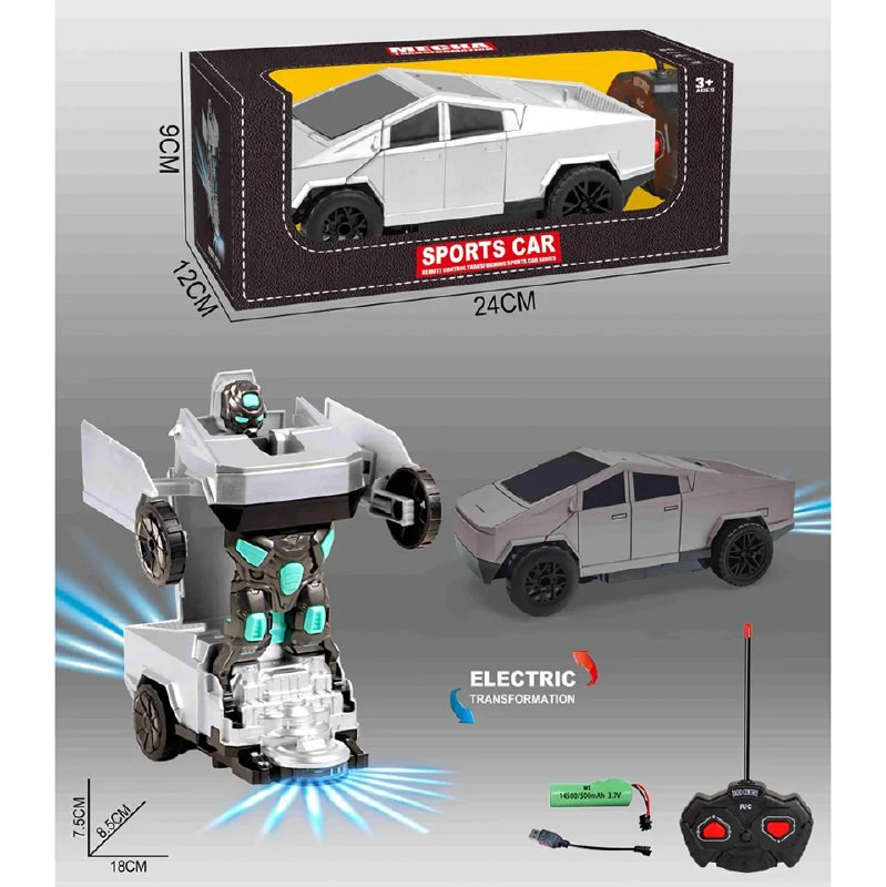 Transformer RC Car 2-in-1 Robot Car Toy with Remote Control & Lights