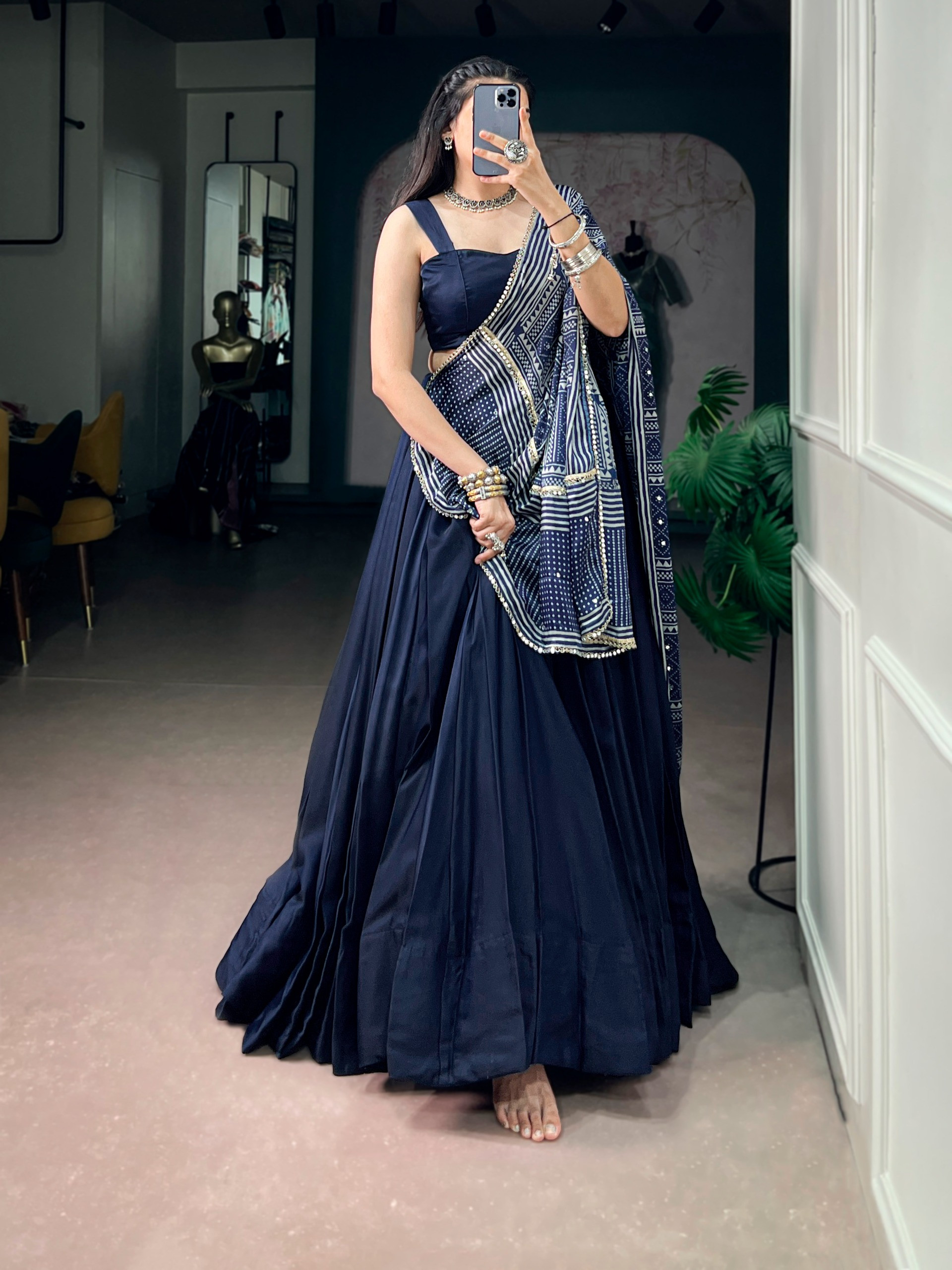 Moonga Silk Lehenga Choli Set with Printed Satin Dupatta | Festive & Traditional Wear