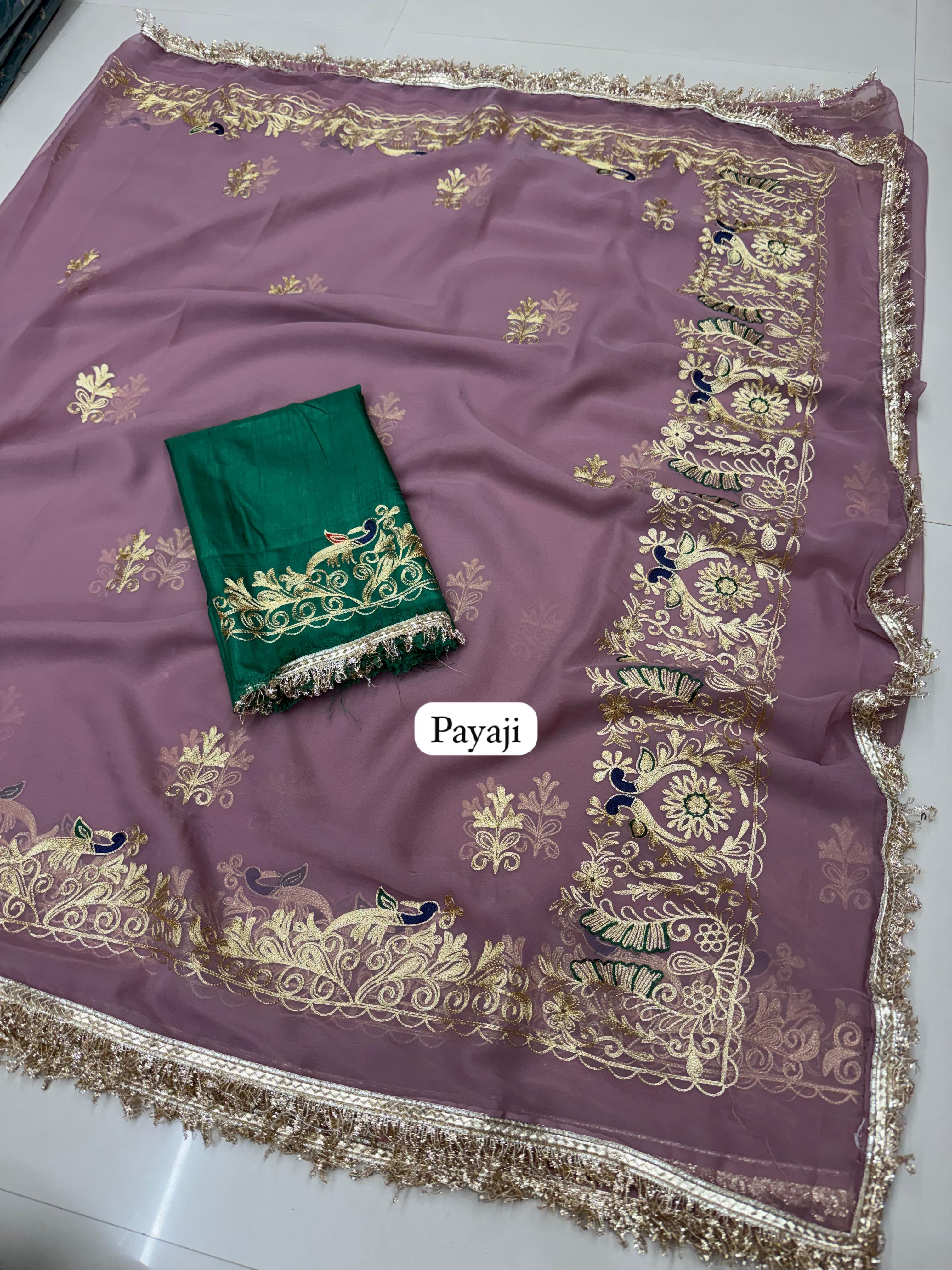 Premium Royal Georgette Saree with Hand Kasab Work | Elegant Party & Festive Wear