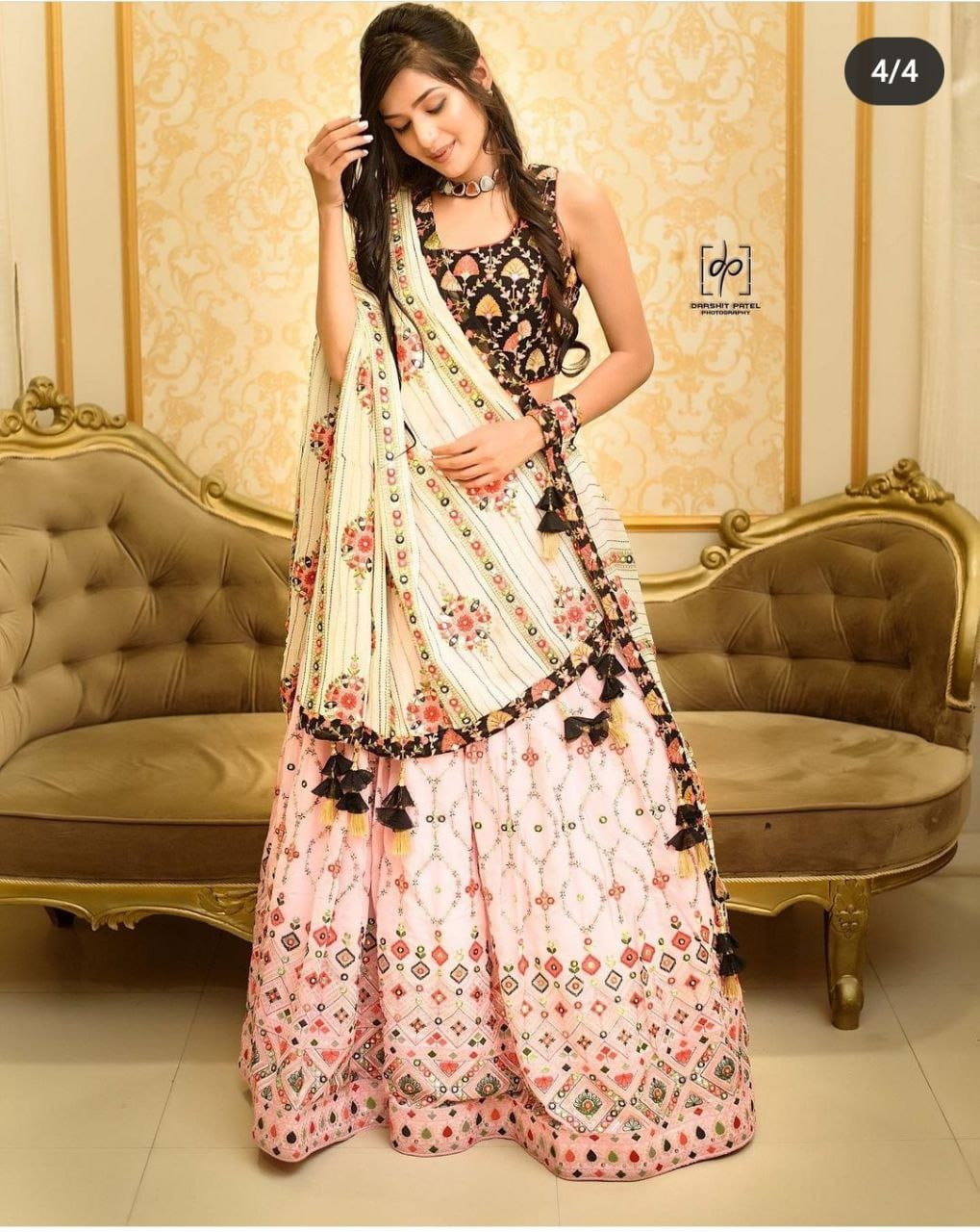 Real Mirror Work Heavy Butter Silk Lehenga