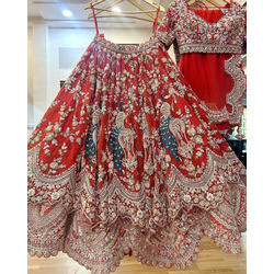 4 Meter Flare Fox Georgette Lehenga Set with Sequins Embroidery, Cancan & Canvas Patta