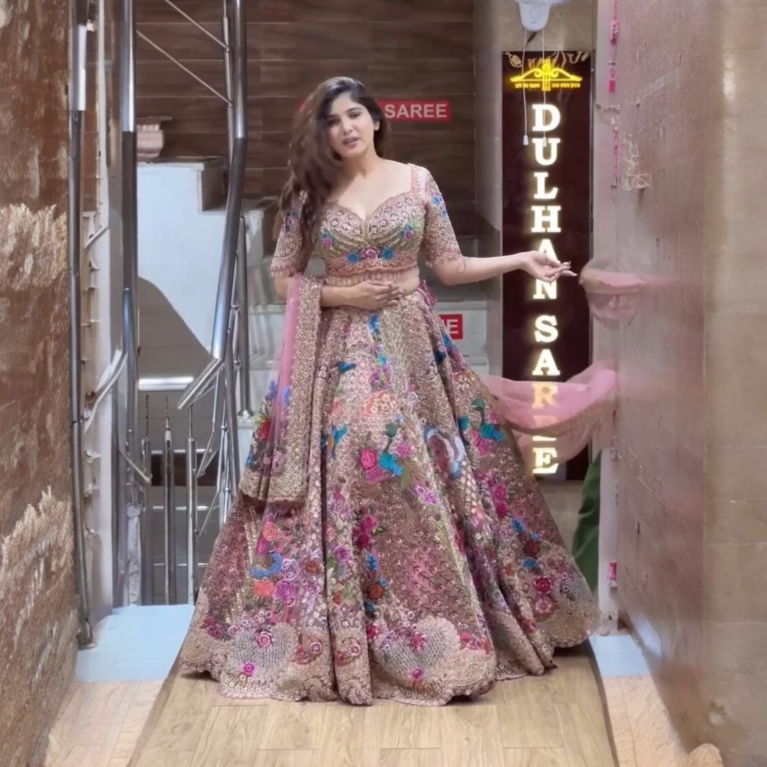 4 Meter Flared Lehenga for Women | Embroidered Sequins Work with Can-Can & Canvas