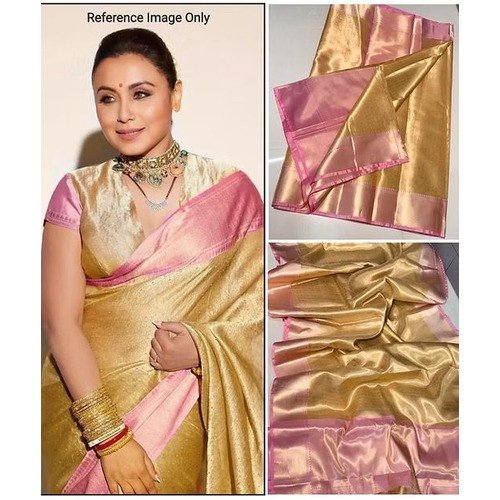 "Ethereal Grace: Premium Tissue Silk Saree with Rich Brocade Pallu"