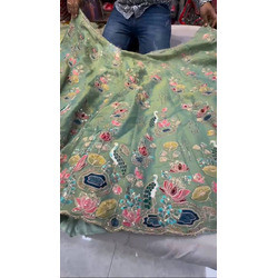 4-Meter Flared Sequins Embroidery Cut Work Lehenga with Can-Can & Canvas Layers – Semi-Stitched, Glamorous & Comfortable