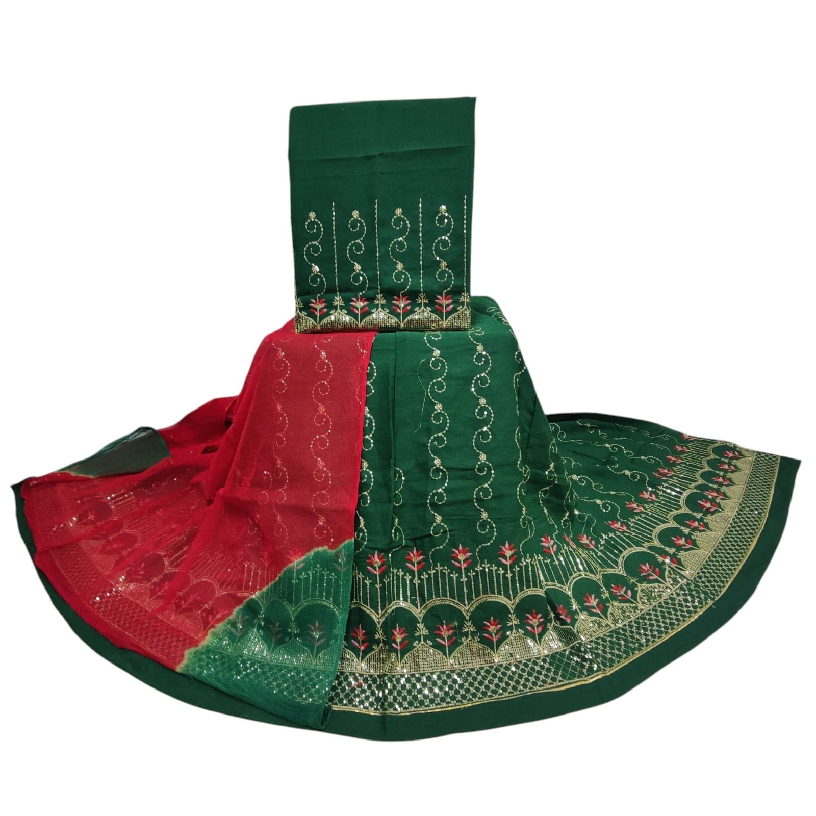 Parampara Boutique Cotton Suit with Fancy Gota Patti Work
