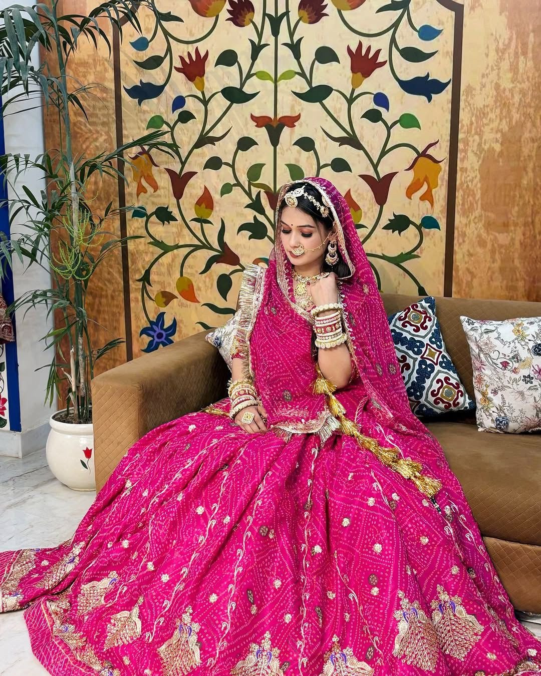 8 Kali Heavy Designer Bandhej Rajputi Poshak | Premium Georgette Bandej Odhni