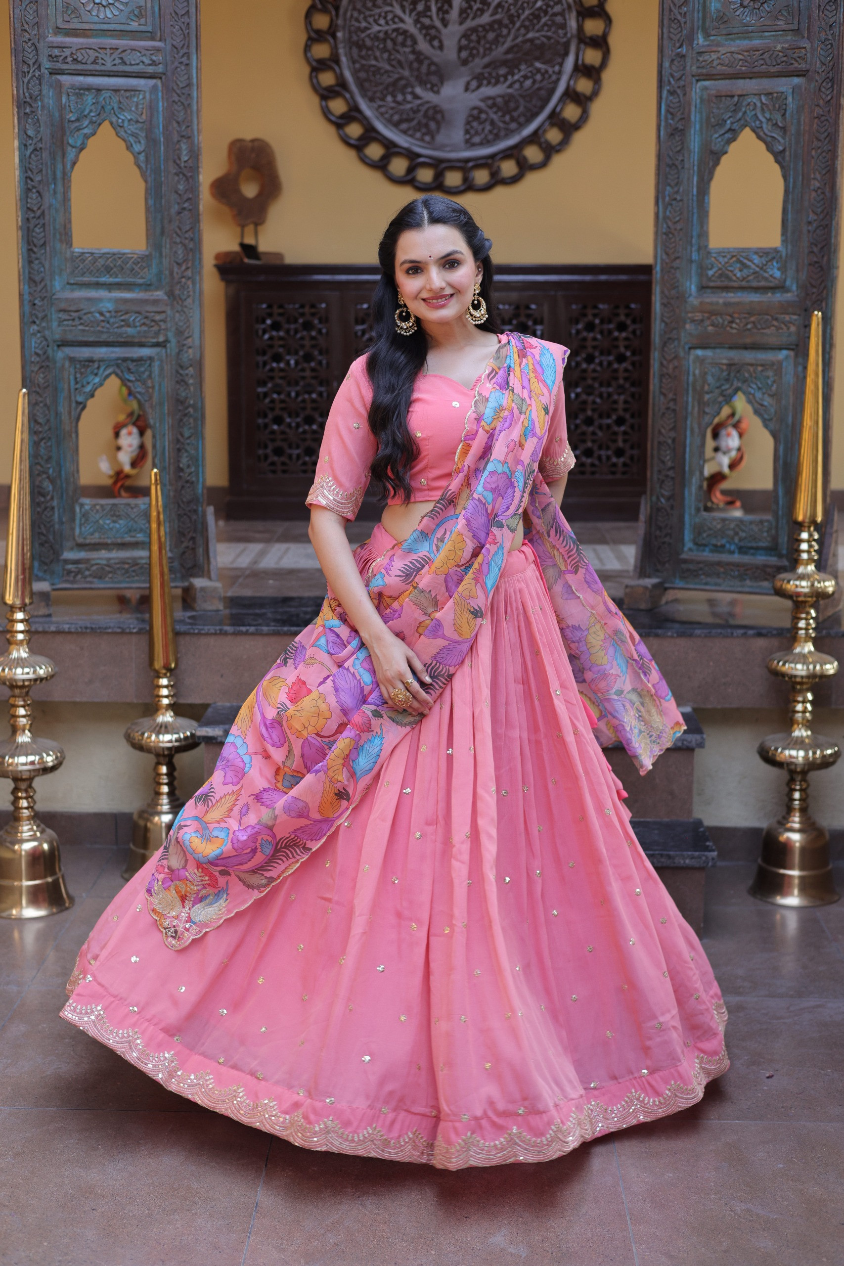 Elegant Cosmos Silk Lehenga Choli Set