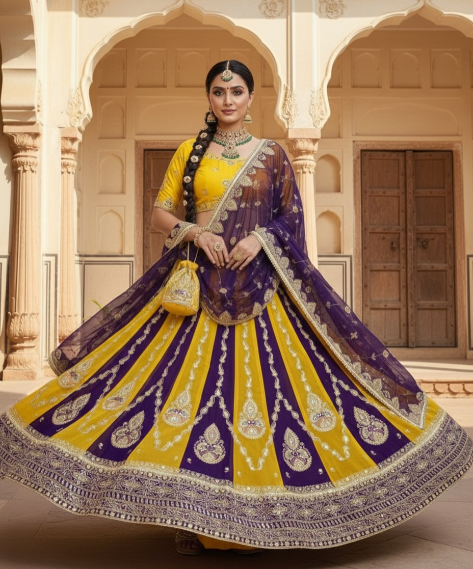 Designer 5 Mtr Rajwadi Style Premium Lehenga Poshak Set