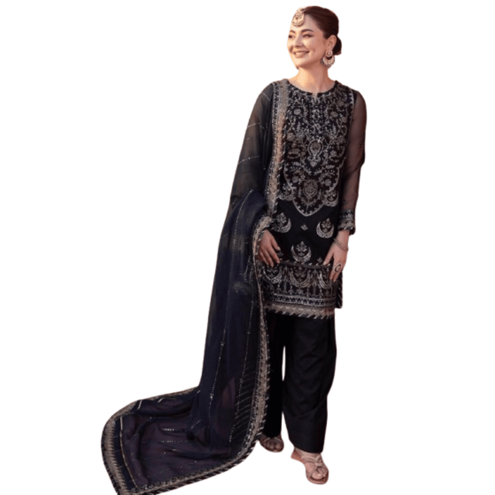 Embroidered work and pant with dupatta for women